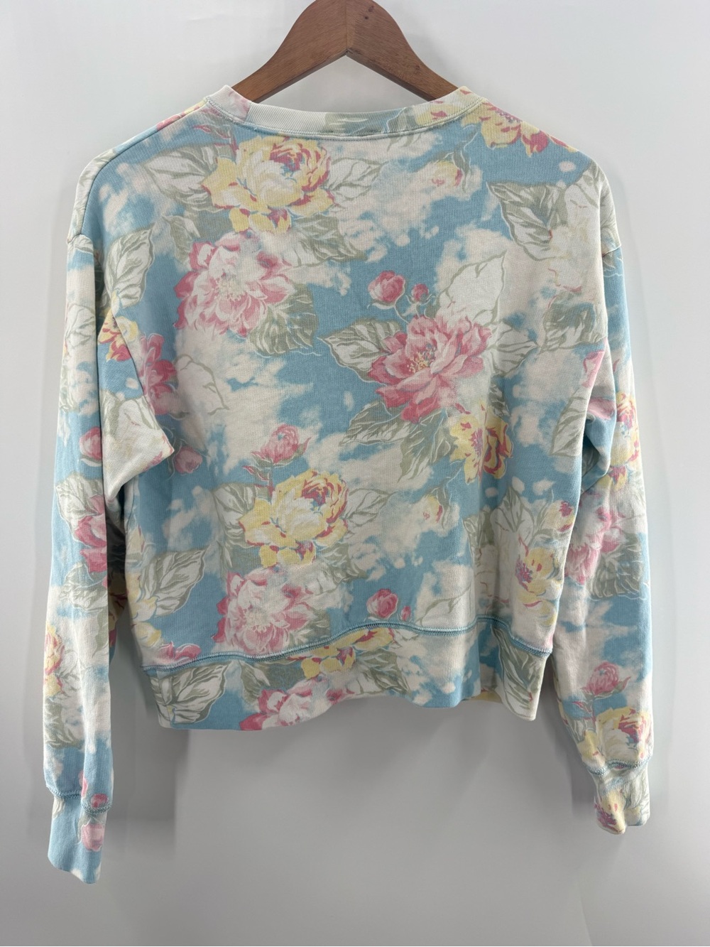 Polo Ralph Lauren Women's Cropped Pastel Floral Sweatshirt 100% Cotton Size XS - Picture 7 of 11